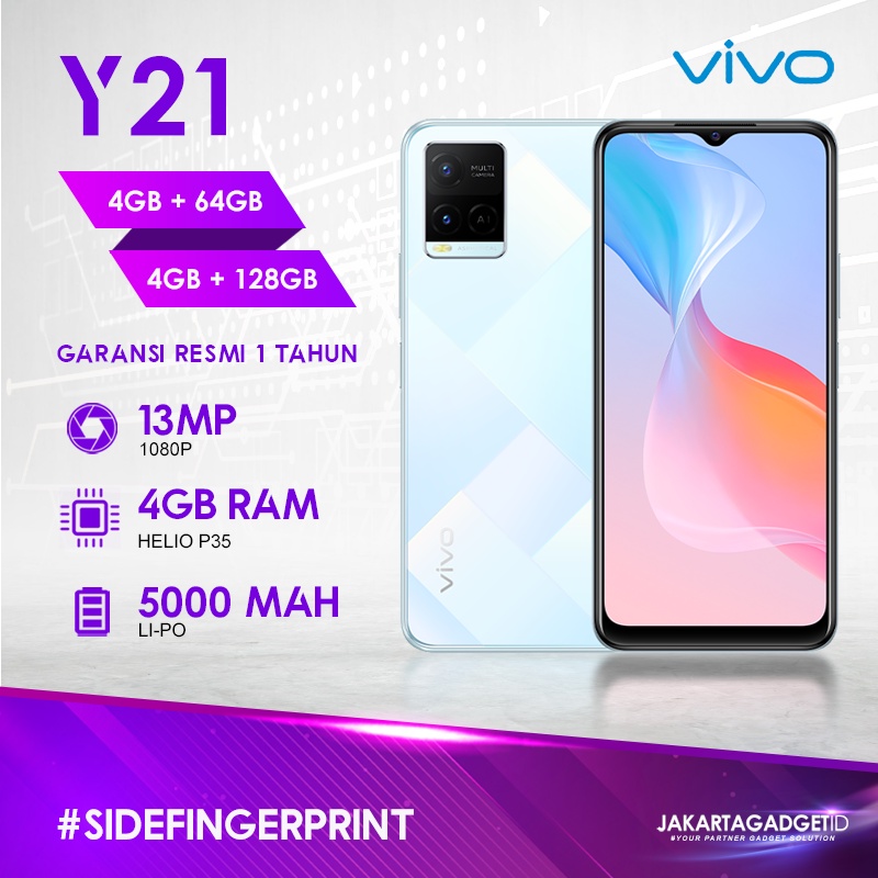 Vivo Y21 4GB+64GB Garansi Resmi Vivo 1 Tahun