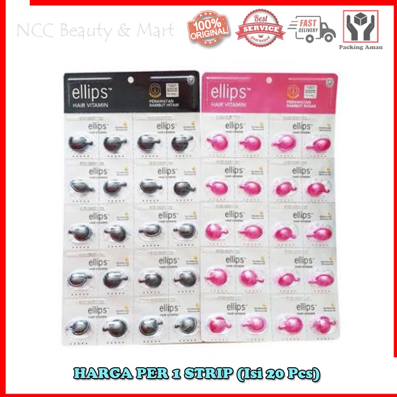 [STRIP] [ISI 20 PCS] * NCC * Ellips Vitamin Rambut Pink Hitam Treatment Rambut