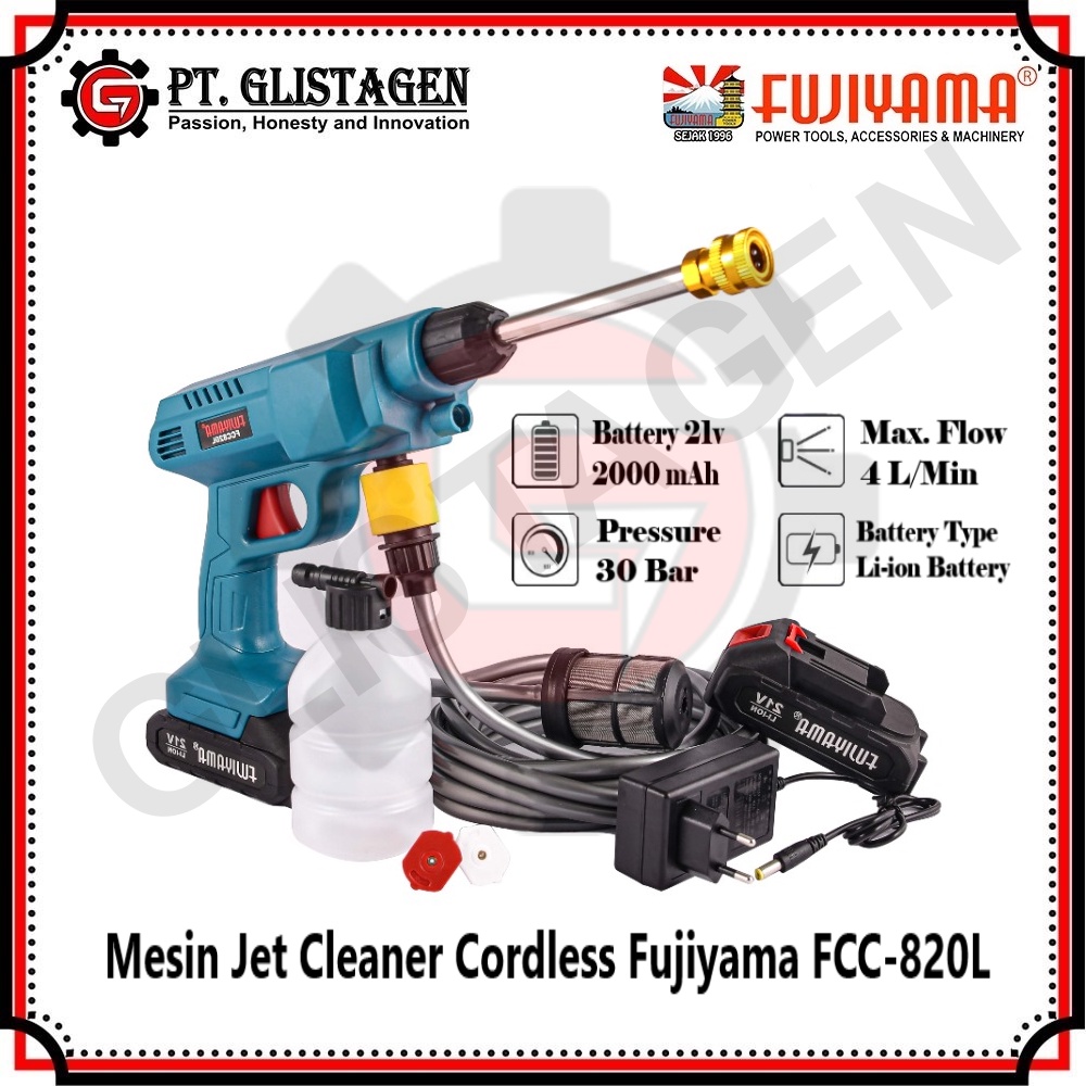 FUJIYAMA FCC-820L Mesin Steam Jet Cleaner Cordless Baterai Motor Mobil