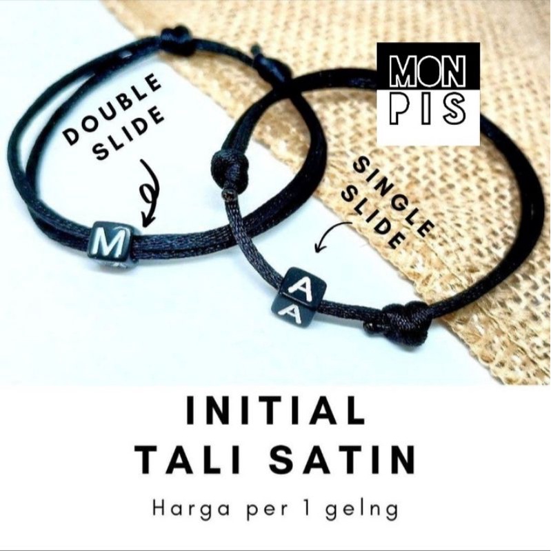 Gelang inisisal nama | Gelang huruf | Gelang costum | Gelang huruf A-Z | Gelang tali satin