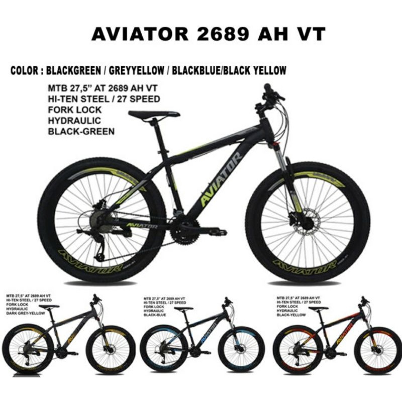 SEPEDA MTB 27,5 AVIATOR 2689 AH VT VELG TINGGI REM HIDROLIS