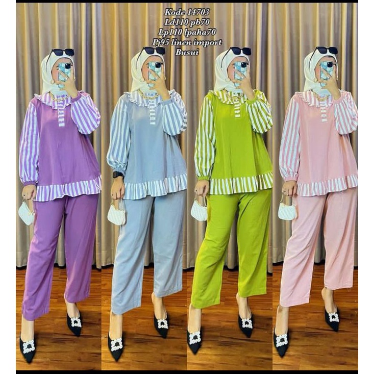 Setelan Bahan Linen Premium