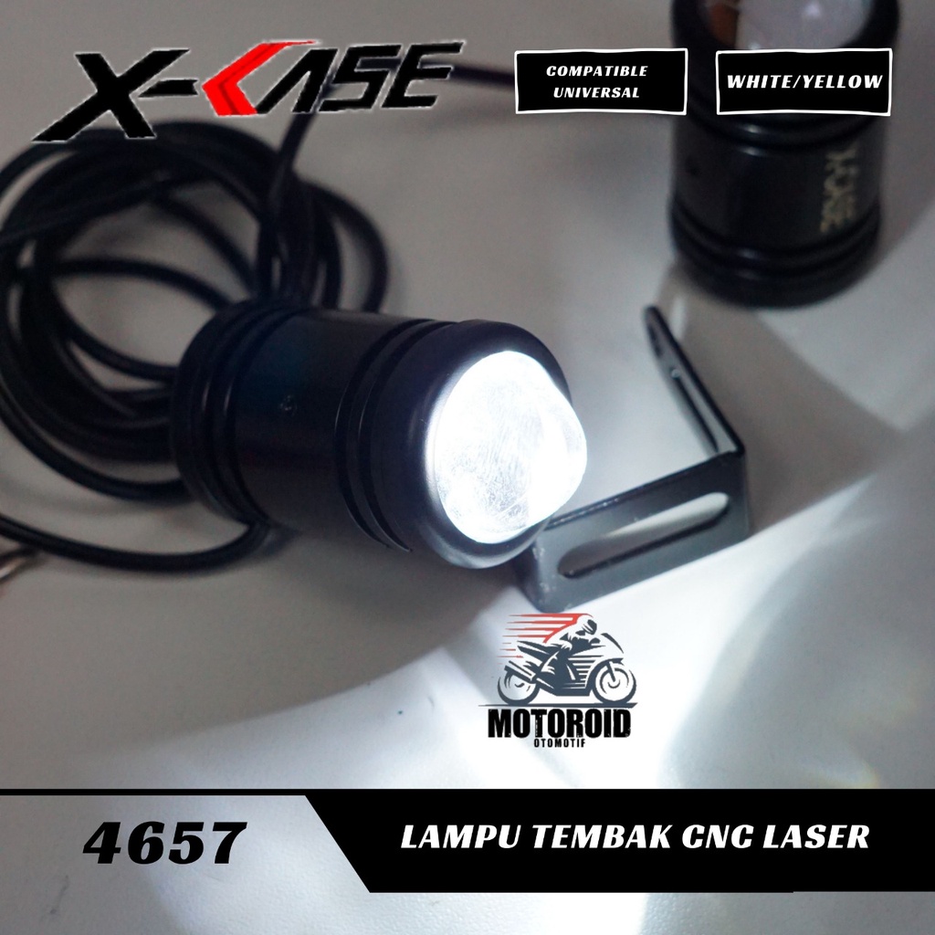 Lampu Tembak SEPASANG Laser Led Spotlight Motor Mobil UNIVERSAL 2 Warna Putih Kuning