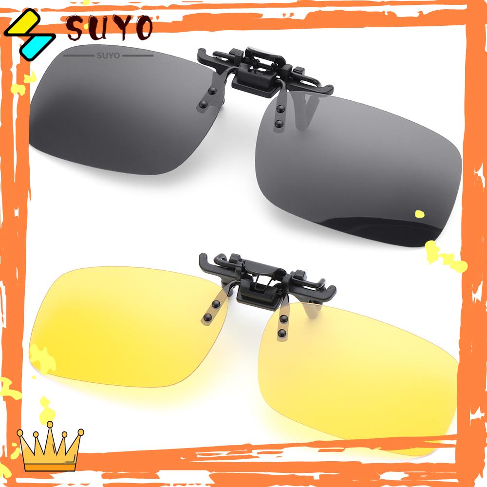 Suyo Clip-on Sunglasses Fashion Untuk Kacamata Resep UV400 Night Vision Glasses