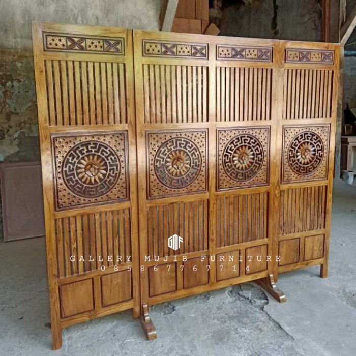 Sketsel Pembatas Ruangan Kayu Jati