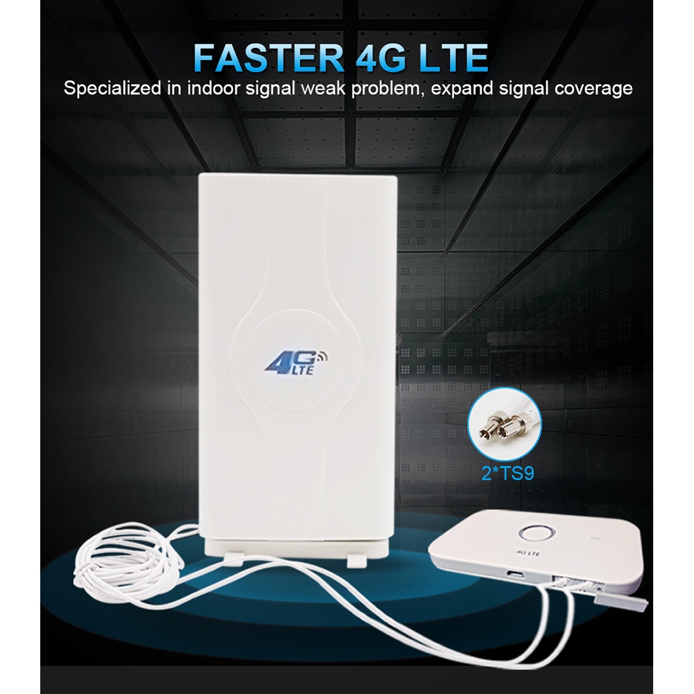Oserjep MIMO External Antena 3G 4G LTE Dual SMA 700-2600mhz 88dBi - LF-ANT4G01 - White