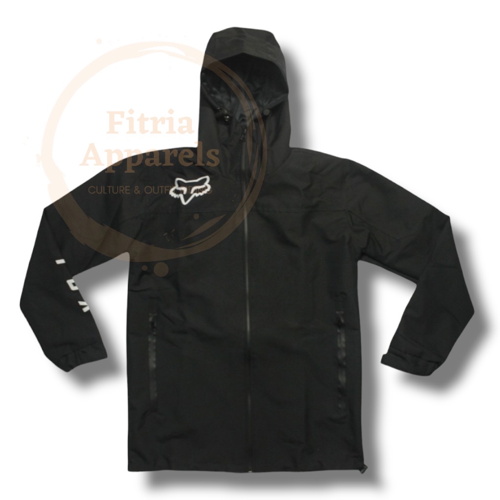 PARACHUTE JACKET JAKET PRIA - JAKET TRAIL - JAKET WATERPROOF FOX HITAM (BLACK) ,JAKET KTM HUSQVARNA 