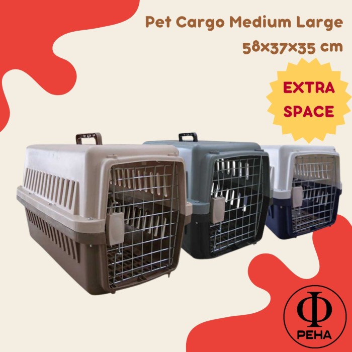 Pet Cargo Medium Large XTRA SPACE 58x37x35 Pet Cargo Kucing Anjing