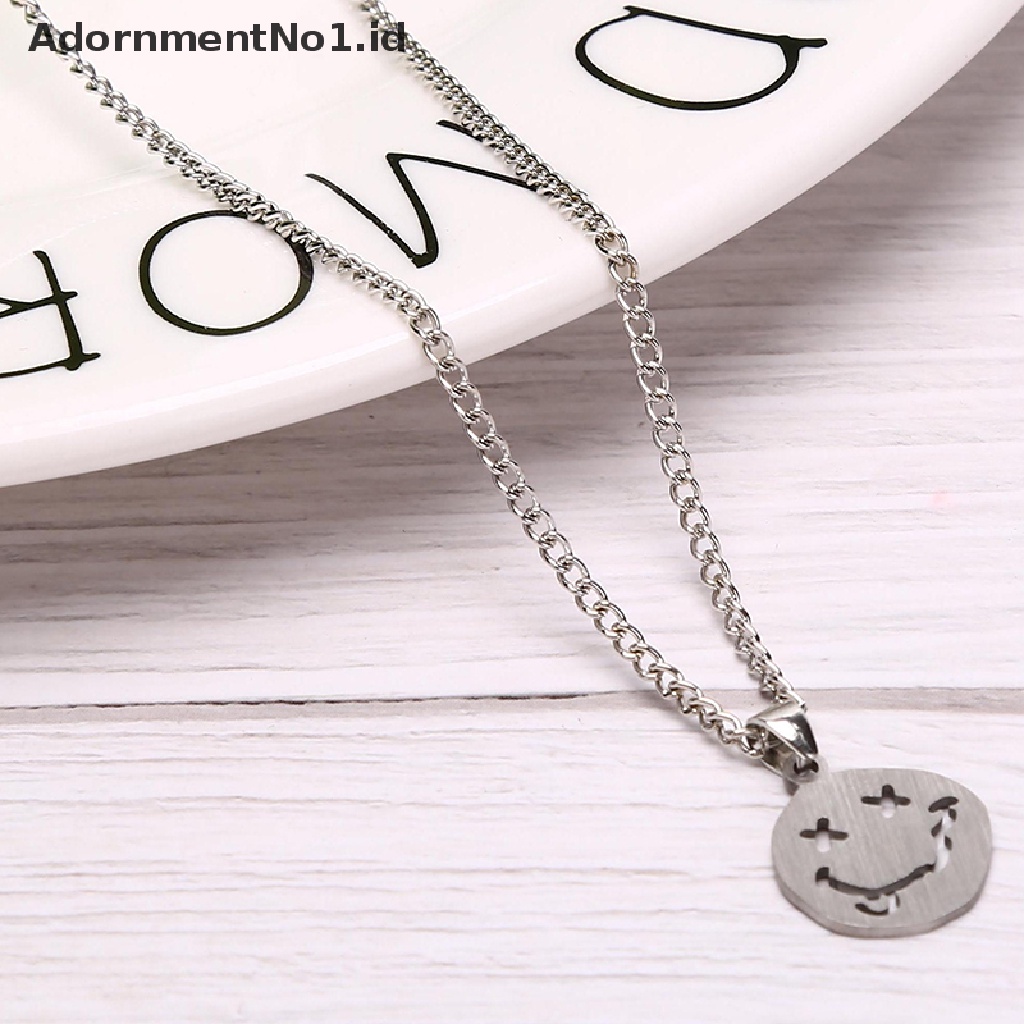 [AdornmentNo1] Kalung Gaya Punk Hip Hop Goth Rantai Baru A Smile Face Pendant Jewelry [ID]