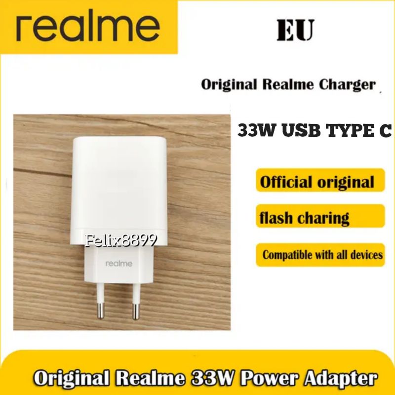 Adaptor Charger Realme 5 6 7 8 8s 9i 9 Pro 10 Pro 10S 4G 5G Original 33W 65W Super Dart Vooc Type C