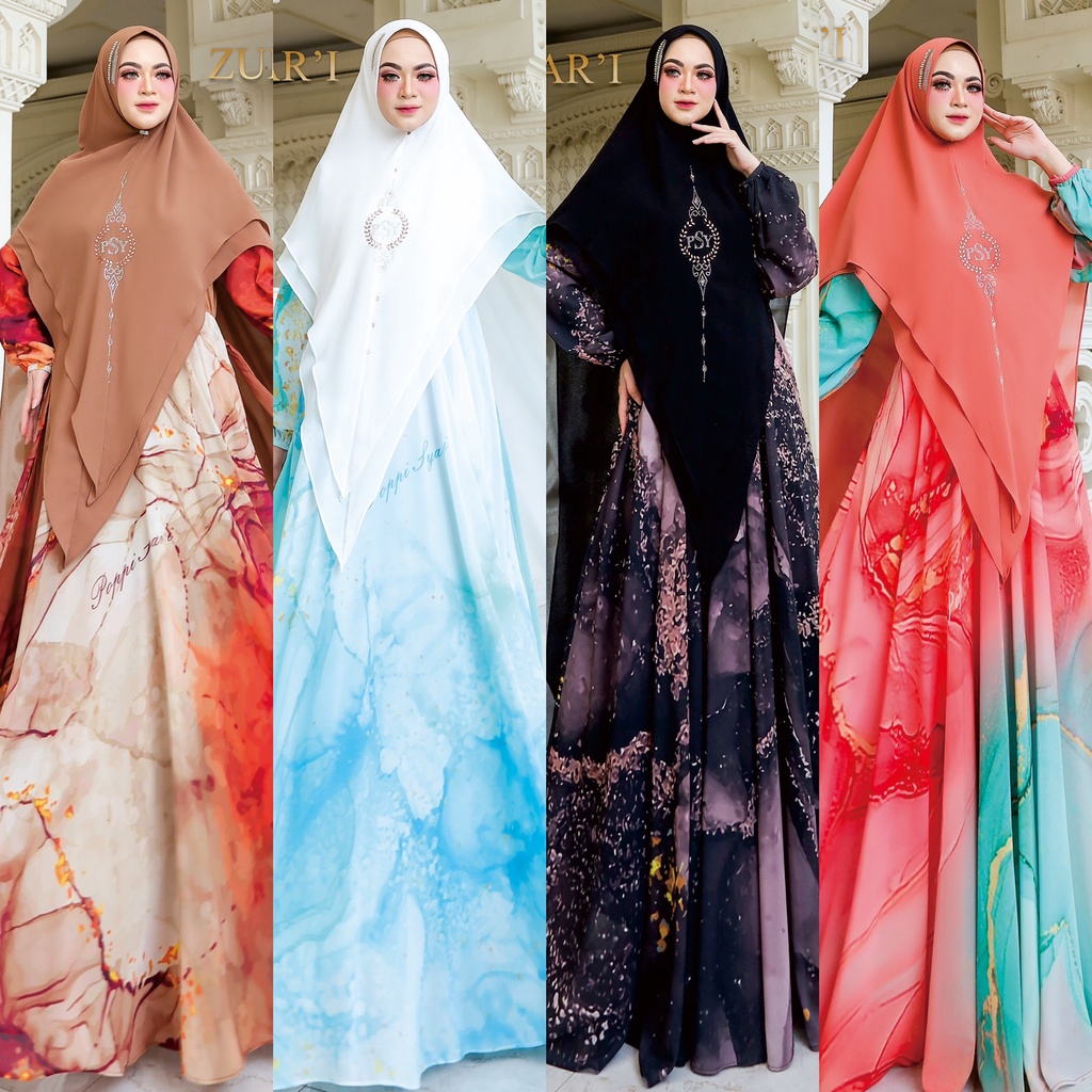 Zuraida Syari By Poppi Syar'i ORI Hijab Gamis Syari Kekinian BestSeller Terlaris Termurah Original S
