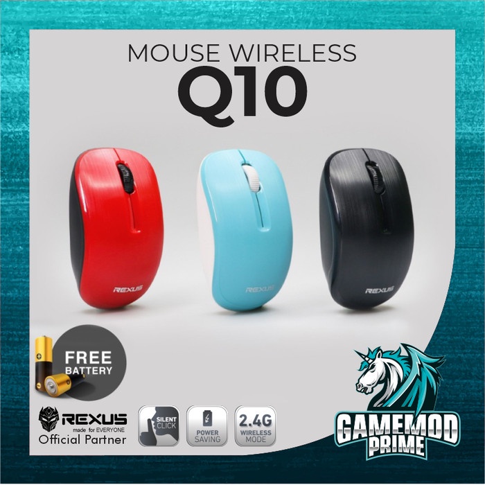 Mouse Wireless Rexus Office Q10 Silent Click Q-10 3D