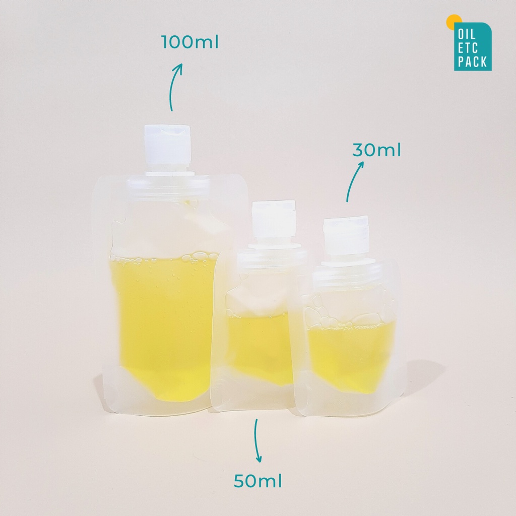 Botol Refill Travel Pouch 30ml / Tutup Fliptop / Travel Kit Untuk Sabun Shampoo Lotion Dll
