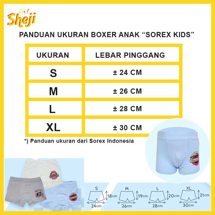 3 PCS BOXER SOREX KIDS ANAK LAKI TM-752 TM-750