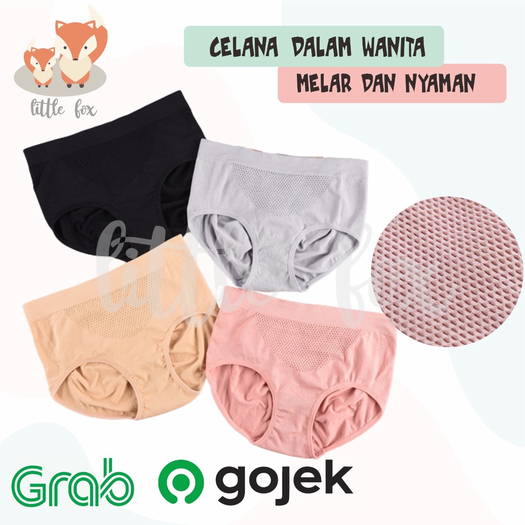 Celana Dalam Wanita Underwear Cewek Polos Mid Waist Gaya Korea Bahan Katun Pakaian Dalam CD Premium Panties Perempuan Korean Style Nyaman Melar