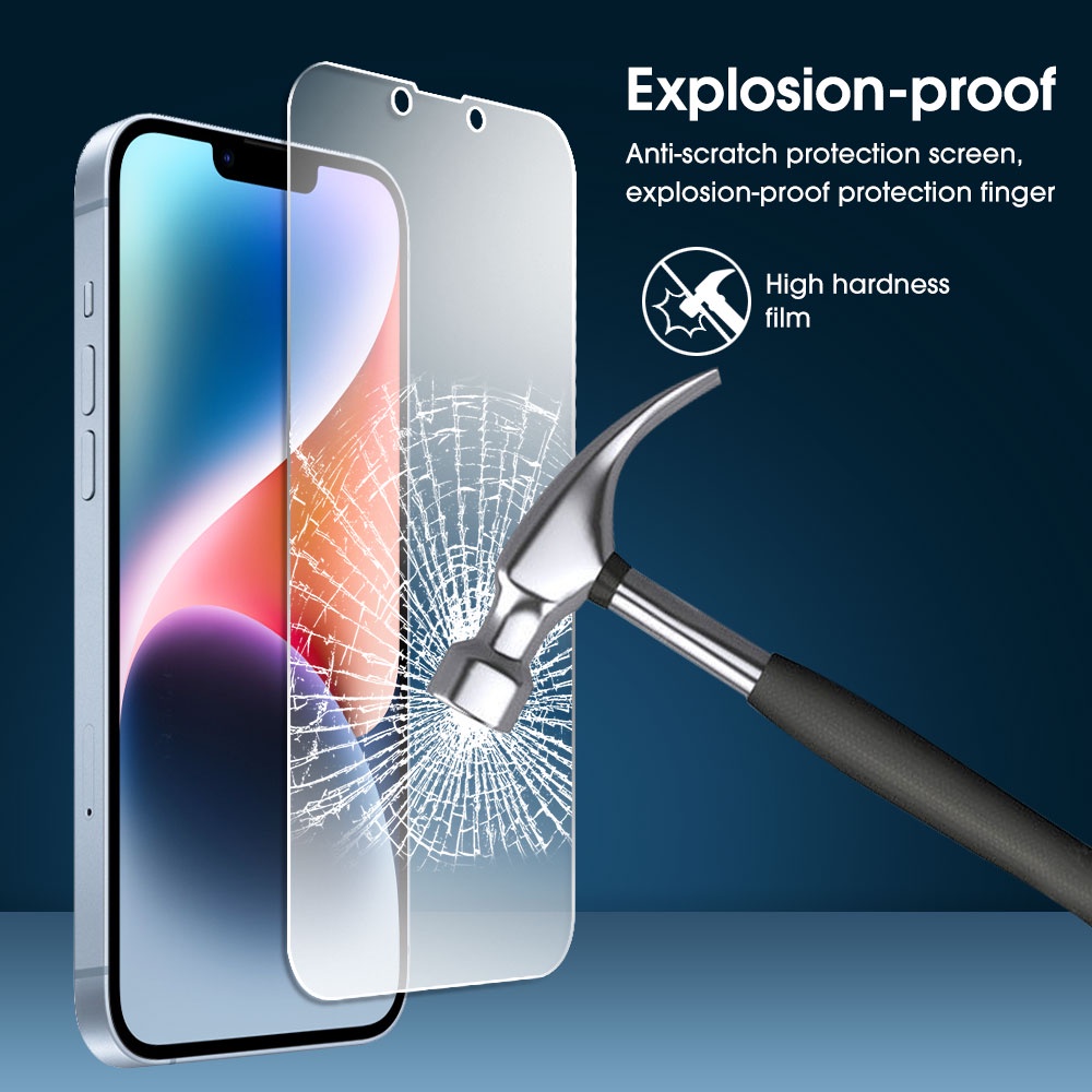 IPHONE Full Coverage Anti-Saratch Frosted Matte Tempered Glass Film, Kekerasan 9H Pelindung Layar Anti Silau &amp; Anti Sidik Jari, Kompatibel Dengan Seri Iphone14