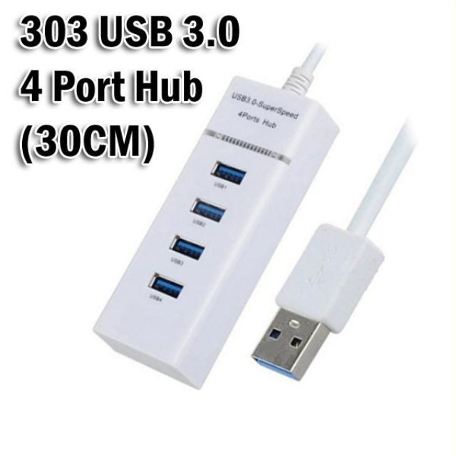 USB HUB 3.0 MODEL 303 4 PORT HIGH SPEED LED INDICATION 30CM