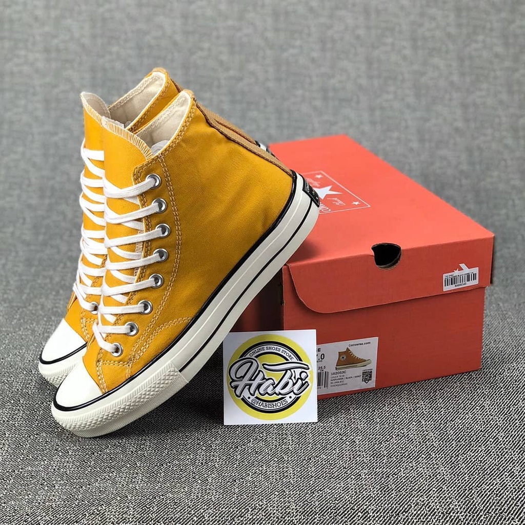 G-Shoes Sepatu Converse_70s Hitam Tinggi Sneakers Casual Sekolah Kuliah Sol Bening Import Premium