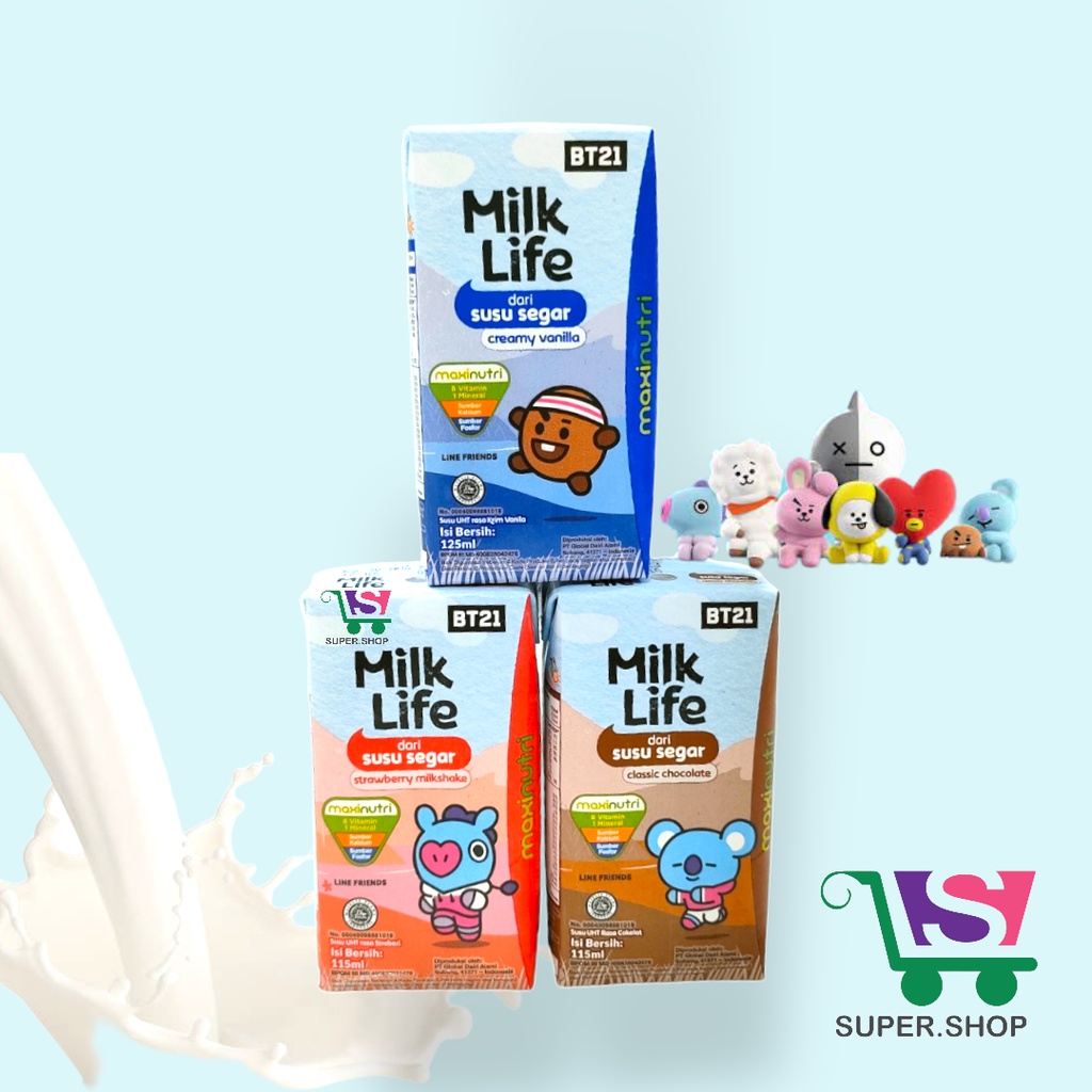 

MILK LIFE Susu UHT edisi BTS 115 ML