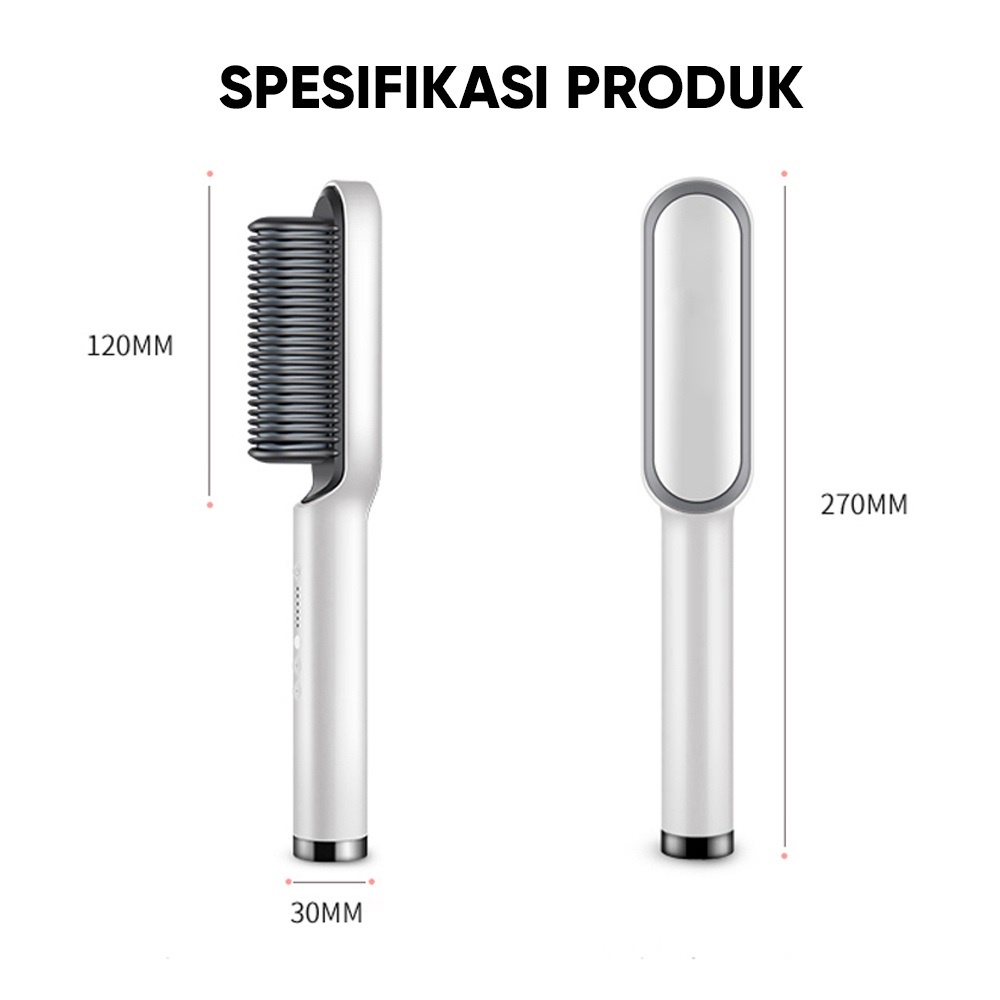 Catok sisir pelurus rambut hair strightener 2in1 pria wanita