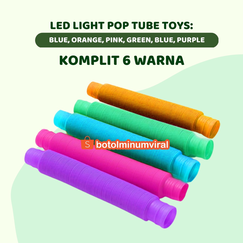 Mainan Viral Light Pop Tube LED 3 Tipe Lampu Warna Warni Fidget Toys