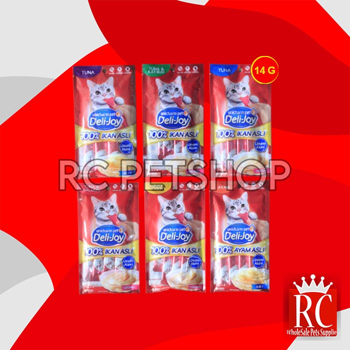 Snack Kucing Deli Joy Creamy Cat treat Cemilan 14 Gram