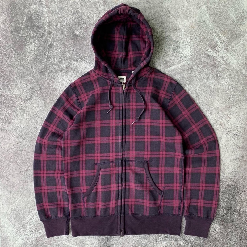 Zip Hoodie Uniqlo Tartan
