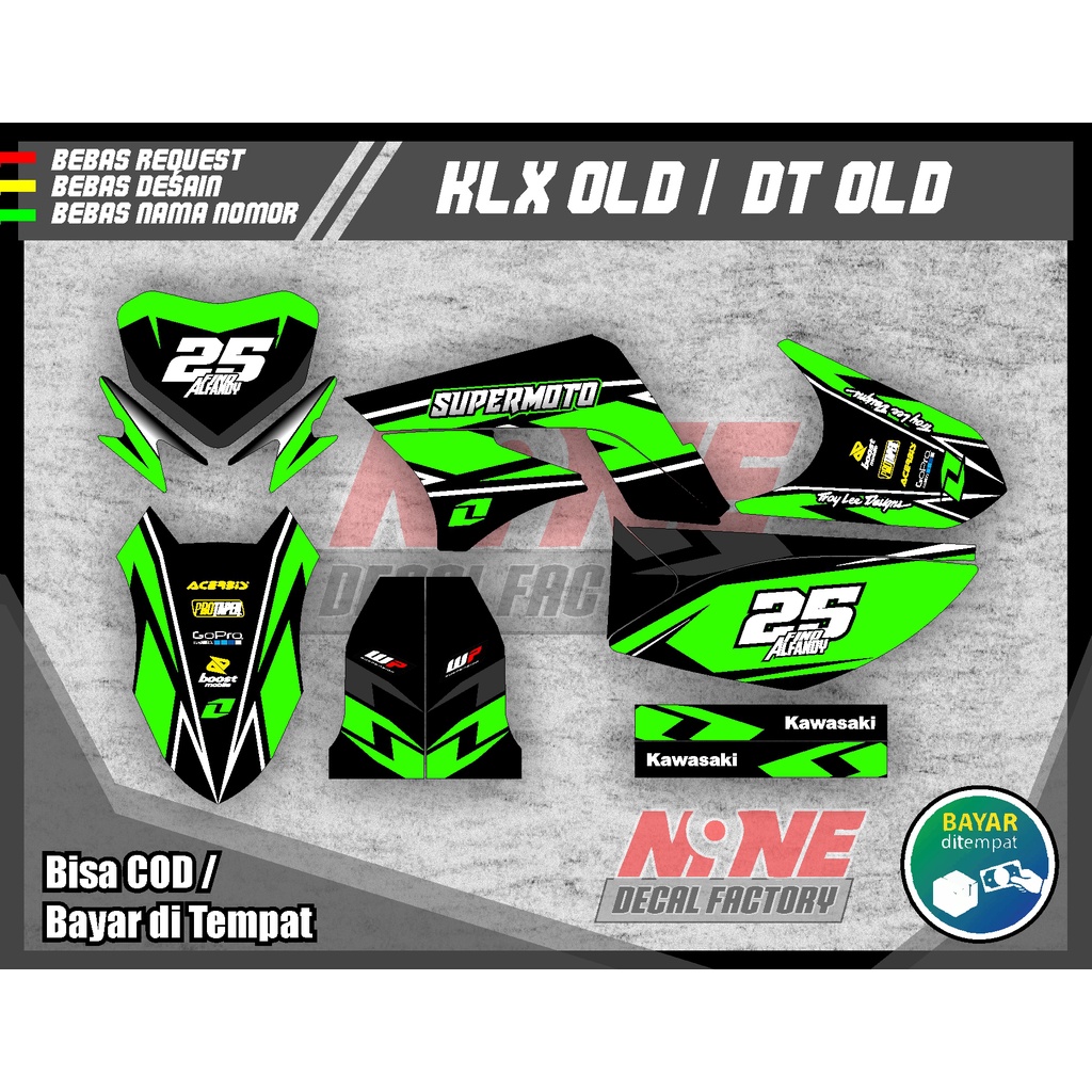 DECAL KLX LAMA OLD , KLX S , DTRACKER LAMA / OLD FULL BODY DESAIN BEBAS CUSTOM / REQUEST