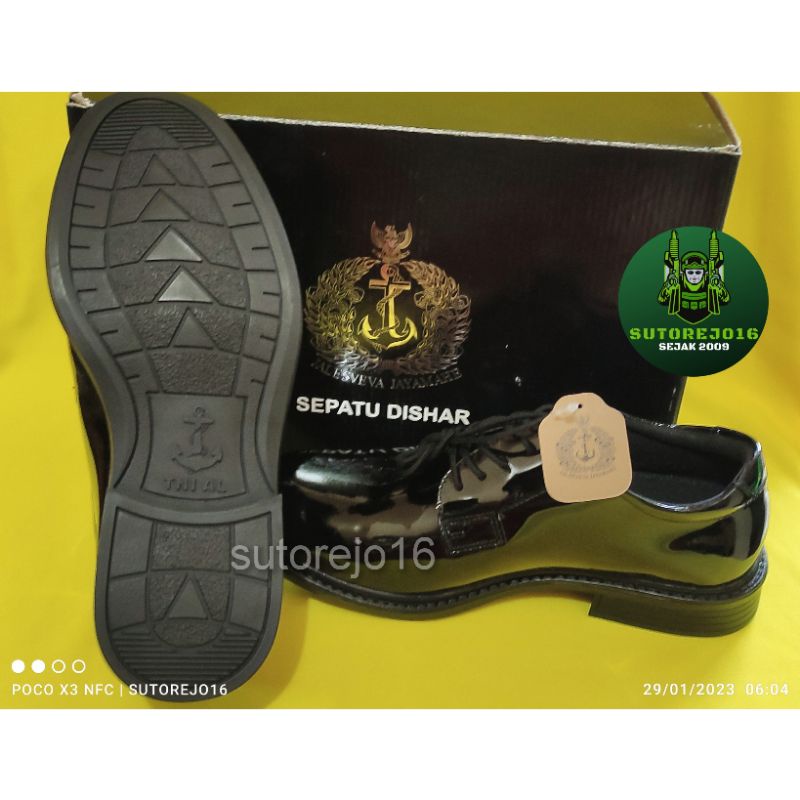 sepatu kulit pdh pantofel jatah perwira tni al tahun 2022 warna hitam kilap