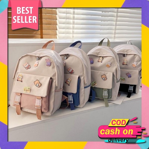 Nabya Fashion - Mika Tas Ransel Cewek Gendong Transparan / Tas Ransel Sekolah Wanita Import Korea Ae