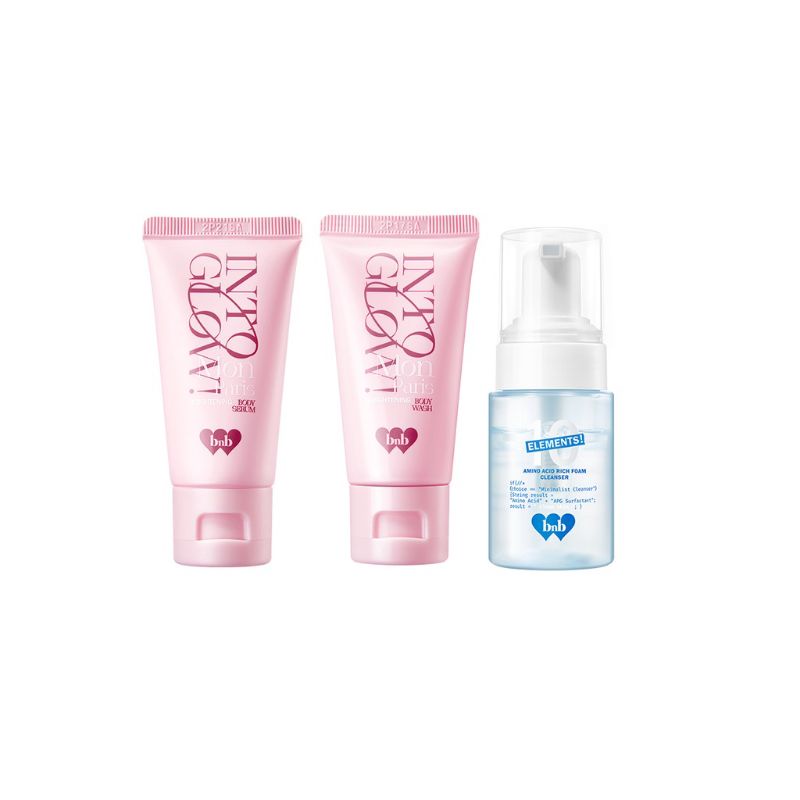 BNB Barenbliss Clean Up Glow Up Self Care Travel Kit | Body Wash | Body Serum | Facial Wash