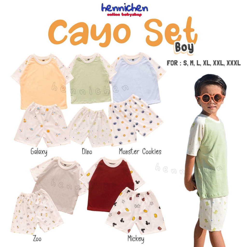 CAYO BOY SET SETELAN BAJU PENDEK CELANA PENDEK ANAK LAKI-LAKI 6 BULAN - 8 TAHUN TBL