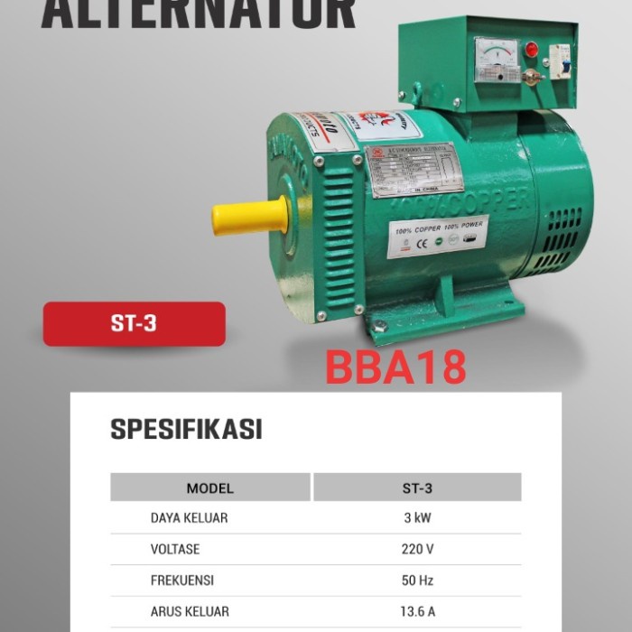 Yamamoto ST 3KW Dinamo Alternator ST3 3kw 100% Tembaga