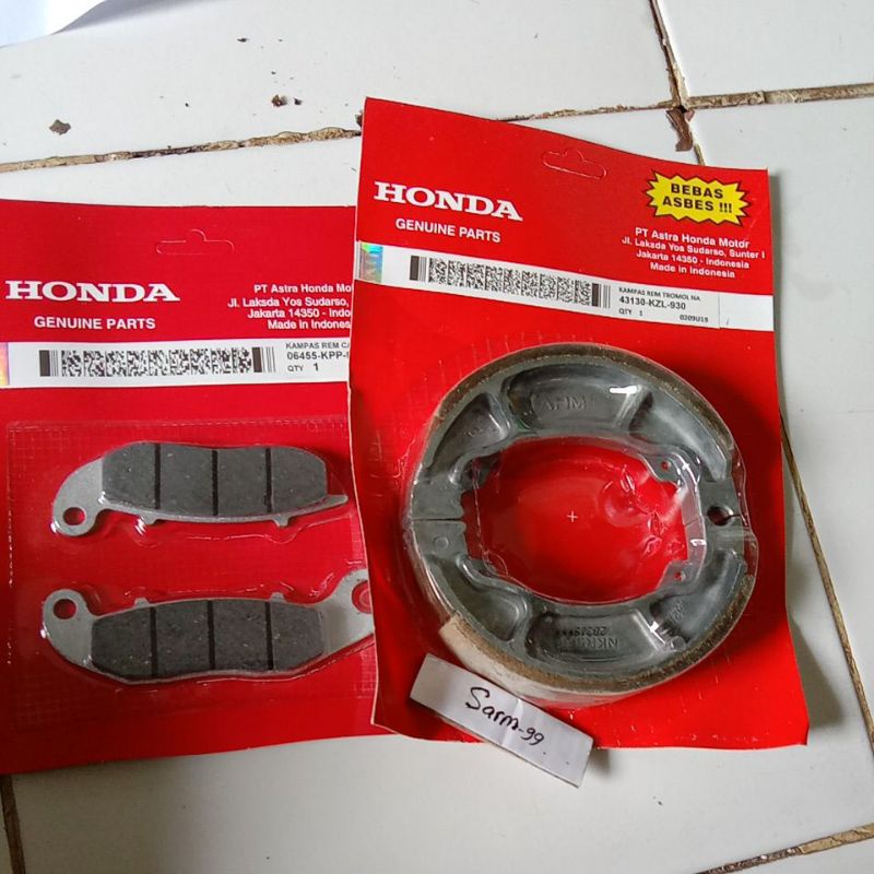 Kampas Rem Depan Belakang Honda Verza.