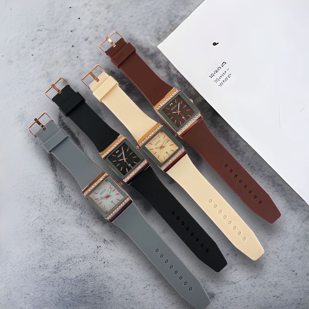 COD✅ Jam Tangan Fashion Wanita Analog Quartz Strap Rubber Tanggal Aktif Kualitas tinggi   S1264