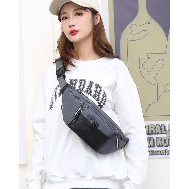 Tas Pinggang Selempang Waist Bag Pria Wanita Bahan Nylon