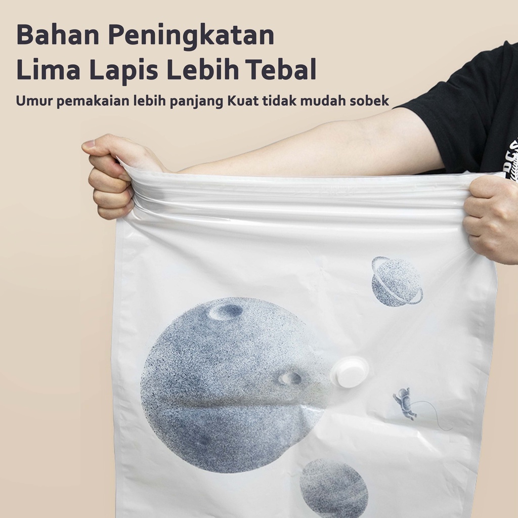 Vakum Kantong Pakaian Plastik Vacum Baju Laundry Travel Bag Kompresi Seprei Selimut Pakaian Plastic Vacuum Vacuum Bag Storage Bag Plastik Kompres tas penyimpanan pakaian