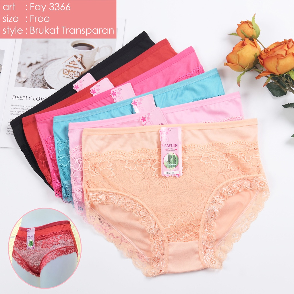 1 LUSIN | Celana Dalam IMPORT Renda Anti Gatal Bahan LINGERIE Super LEMBUT / All Size