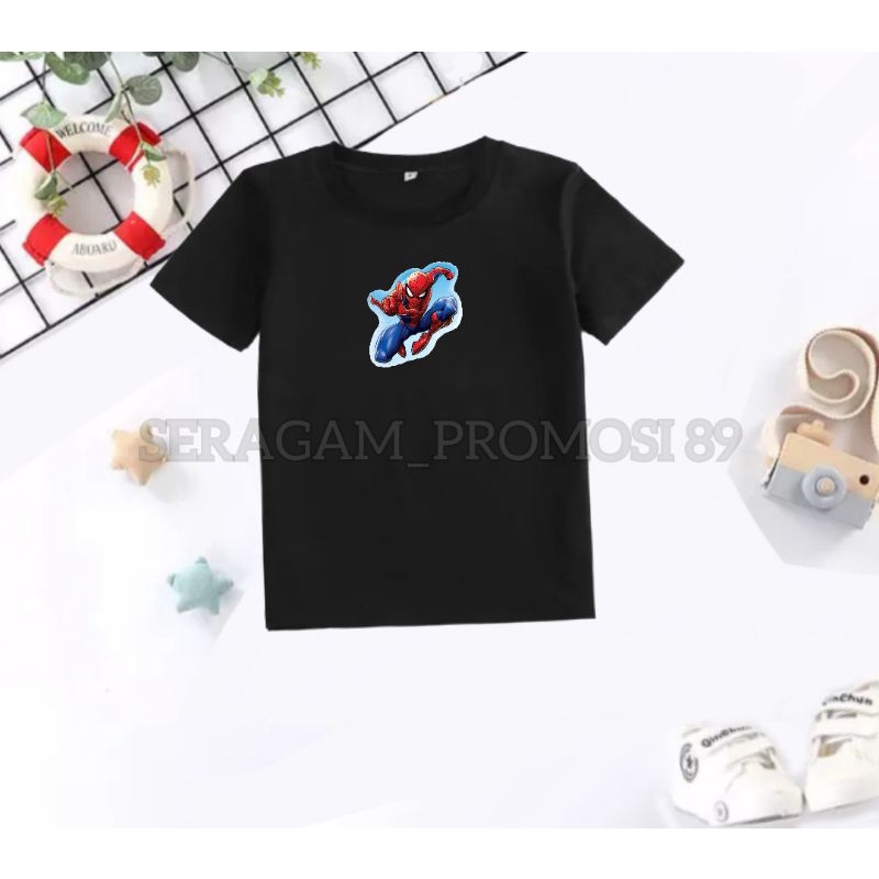 Baju kaos Anak karakter motif spiderman / kaos cotton sablon anak laki-laki / kaos oblong superhero anak 2th-10th