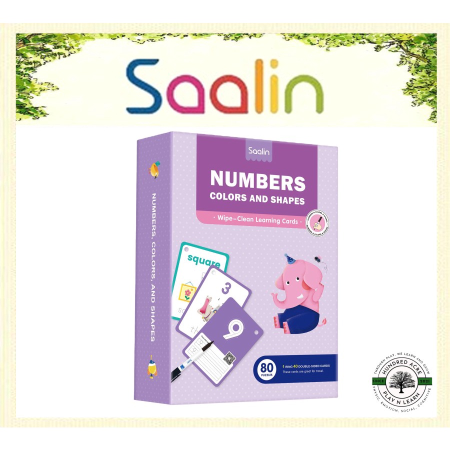 Saalin Numbers, Colors, and Shapes [Wipe Clean Learning Flash Cards]