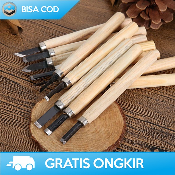 SET ALAT UKIR PAHAT KAYU 12IN1 PERALATAN DIY TOOKIE WOOD CARVING ART