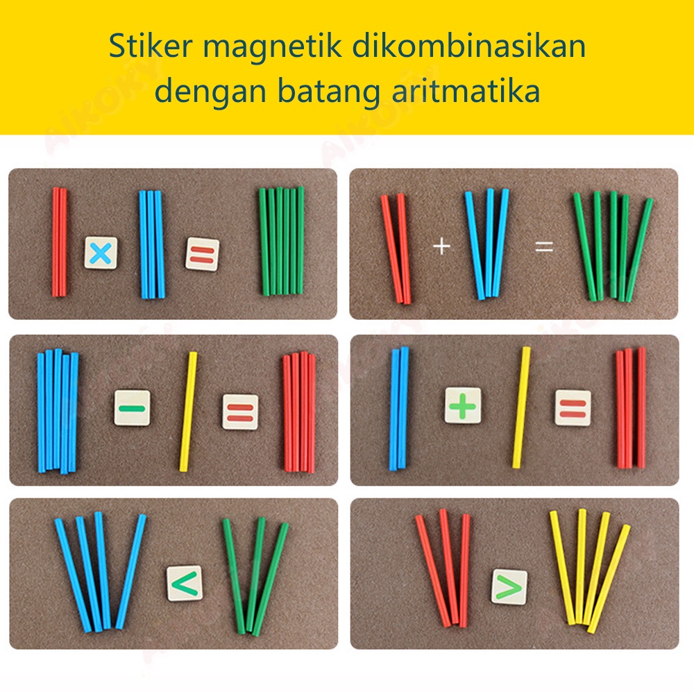 Aikoky Mainan Edukasi Menghitung Matematika/Mainan Berhitung Intelligence Stick Plus Box