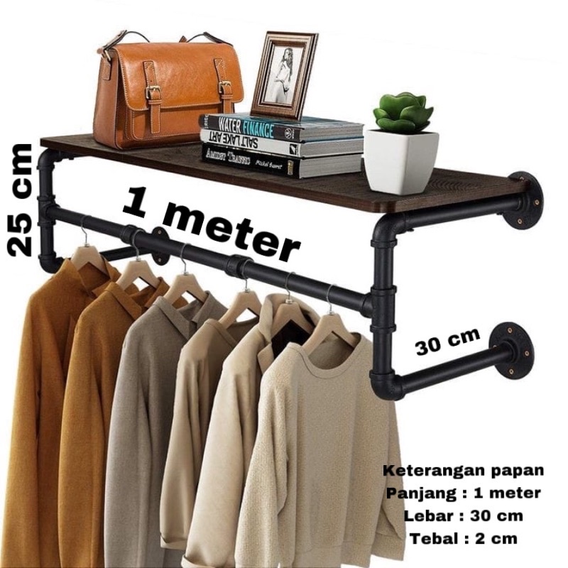 rak industrial/gantungan baju/rak pipa besi/ambalan rak gantung/rak gantung industrial/gantungan baj
