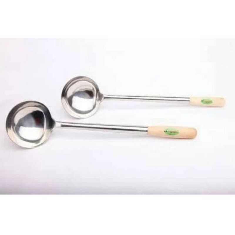 Irus Kuah Gagang Kayu 40 cm Tebal / Sendok Sayur Panjang Jumbo Komodo 40cm