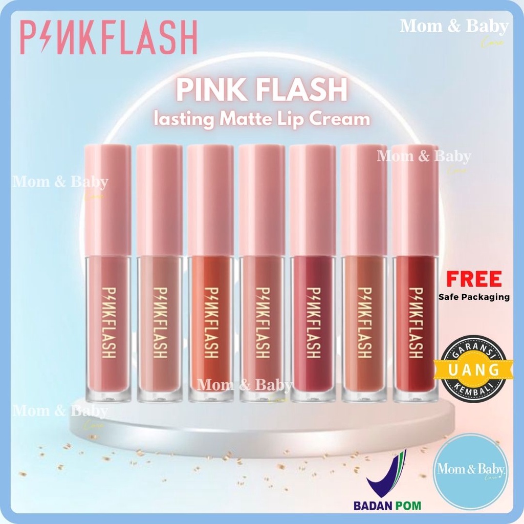 Pinkflash Lasting Matte Lip Cream - All Day Matte Moist Lipstick Original BPOM PINK FLASH Lipstick - PF L01 d