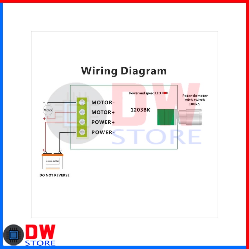 Mitsuki_Shop02 Adjustable Pwm Dc Motor Speed Controller Pengatur Kecepatan 1203Bk 3A