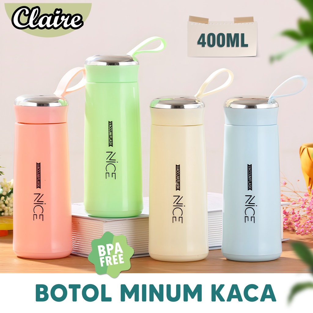 Botol Minum Kaca Nice / Botol Kaca 400 ml