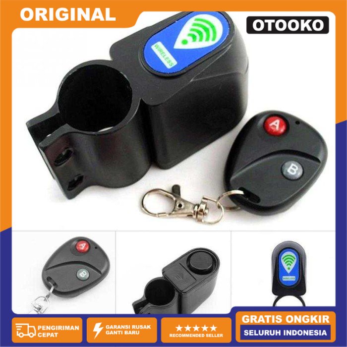 Alarm Sepeda Remote Control Bicycle Wireless Sensor Getar Waterproof