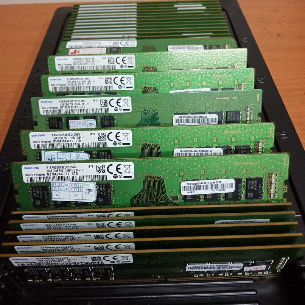 Ram memory pc server  Samsung 16GB DDR4 PC4-2400T/PC4-2666V UDIMM ORIGINAL - 2Rx8 PC4-2400T