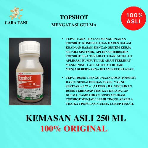 Jual HERBISIDA TOPSHOT 60 OD KEMASAN 250 ML | ANTI GULMA SELEKTIF PADI ...